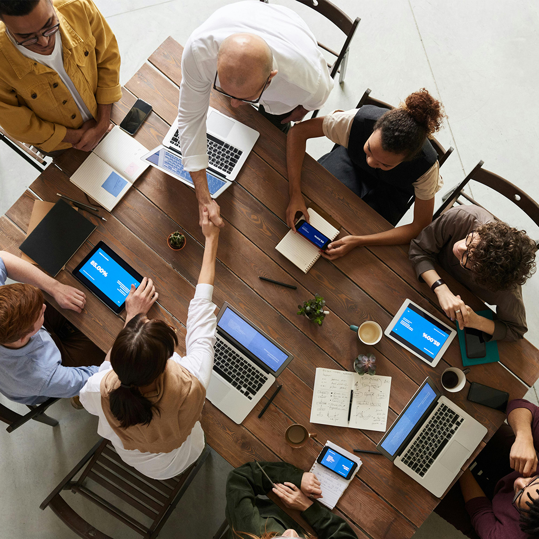 group of people at office desk