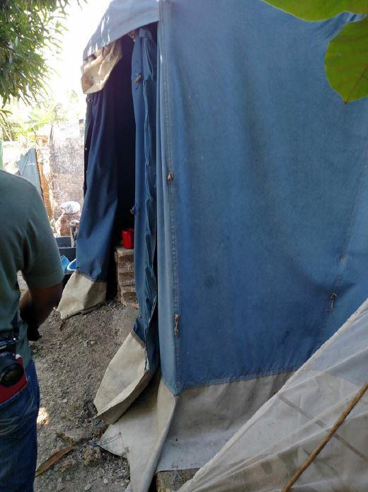 / Family living in a tent for more than 4 years waiting for their turn to have a rubble house.