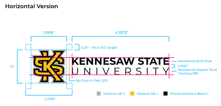 detail with color and dimensions of horizontal logo