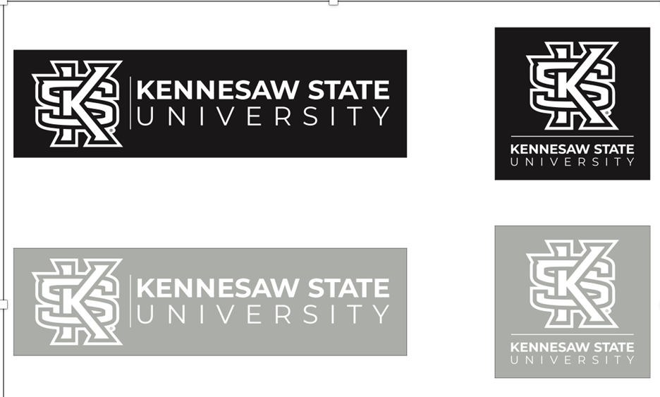 ksu one color gray and black logos