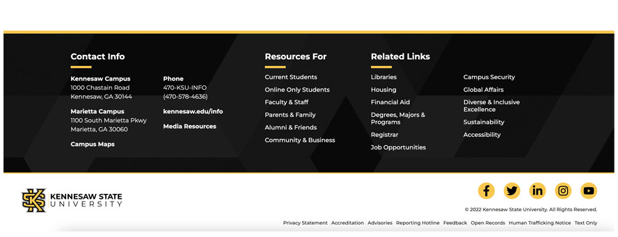 ksu webpage footer
