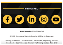 ksu website mobile footer