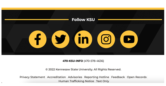 ksu website tablet footer