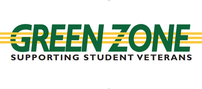 Green Zone Supporting Student Veterans logo.