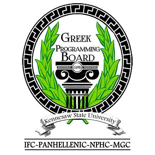 Greek programming logo. Kennesaw State University IFC-PANHELLENIC-NNPHC-MGC