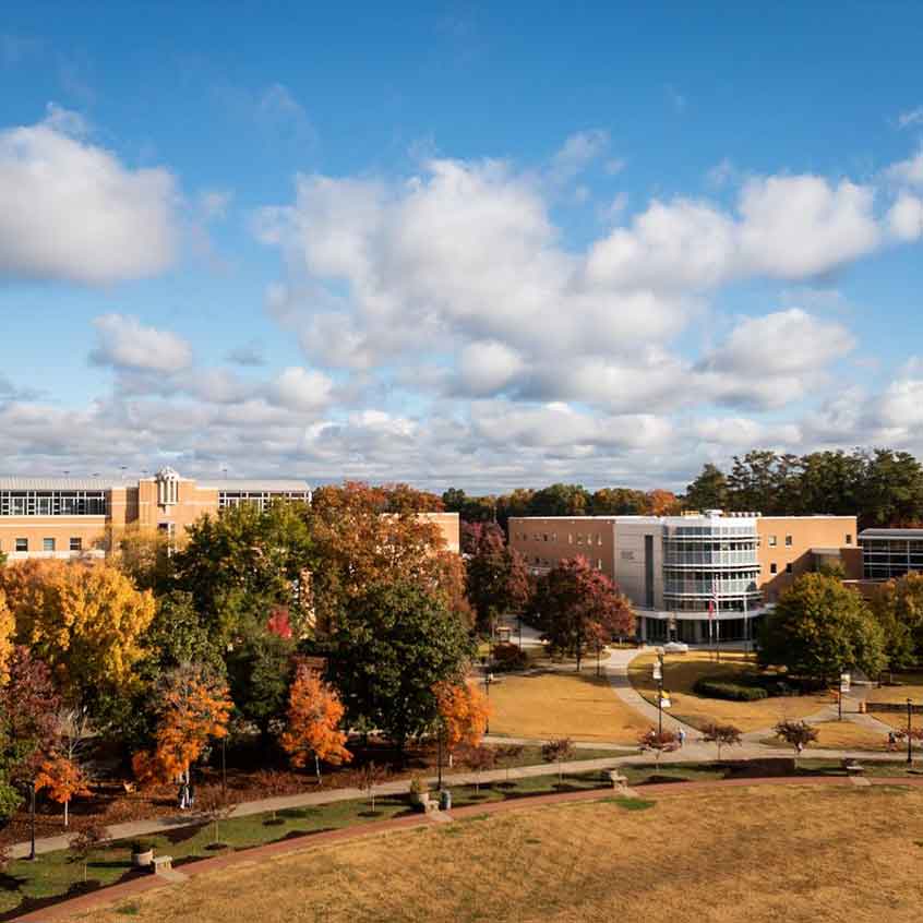 drone view of the kennesaw campus.