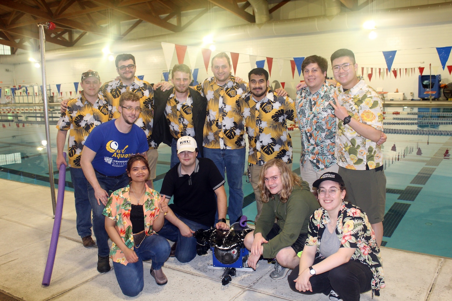 AUV team with manta vehicle after their win