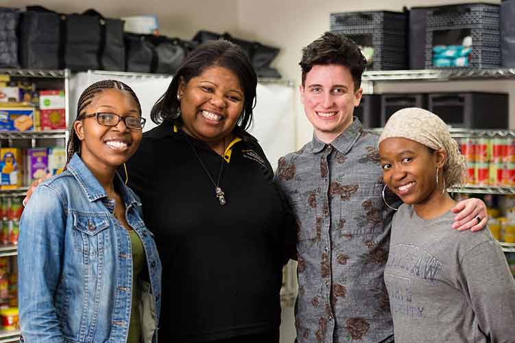 ksu food pantry volunteers posing together