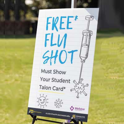 free flu shot sign on ksu campus