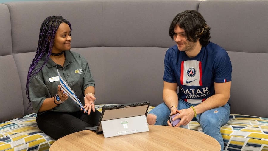 Peer Counselor in a session with a student