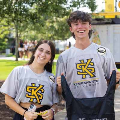 ksu students posing with KSU intramural team Jerseys