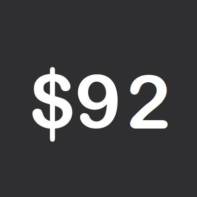 The recreation center fee is ninety two dollars.