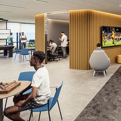 student center recreation room interior.