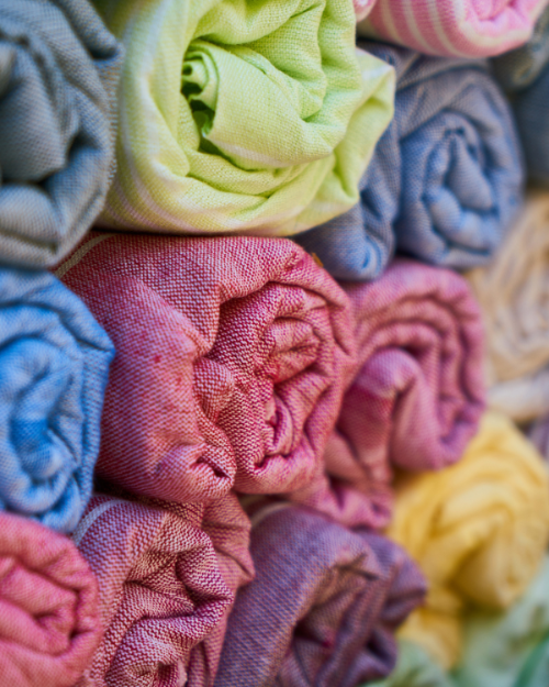 rolls of textiles