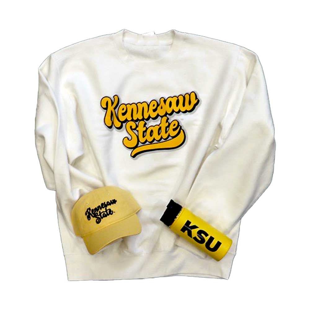 ksu sweat shirt baseball cap and water bottle