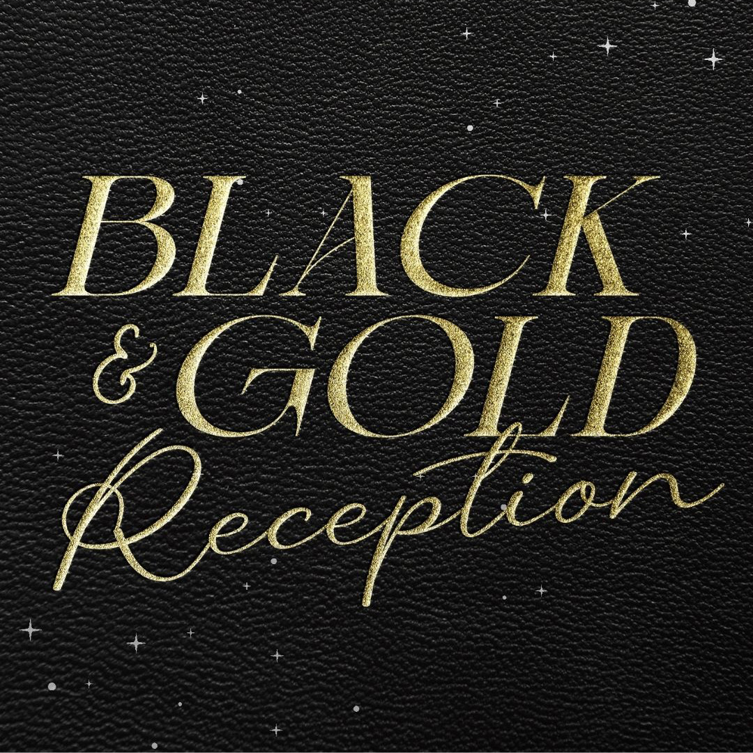 black and gold reception