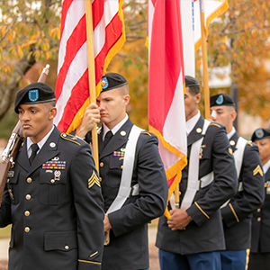 military students on campus