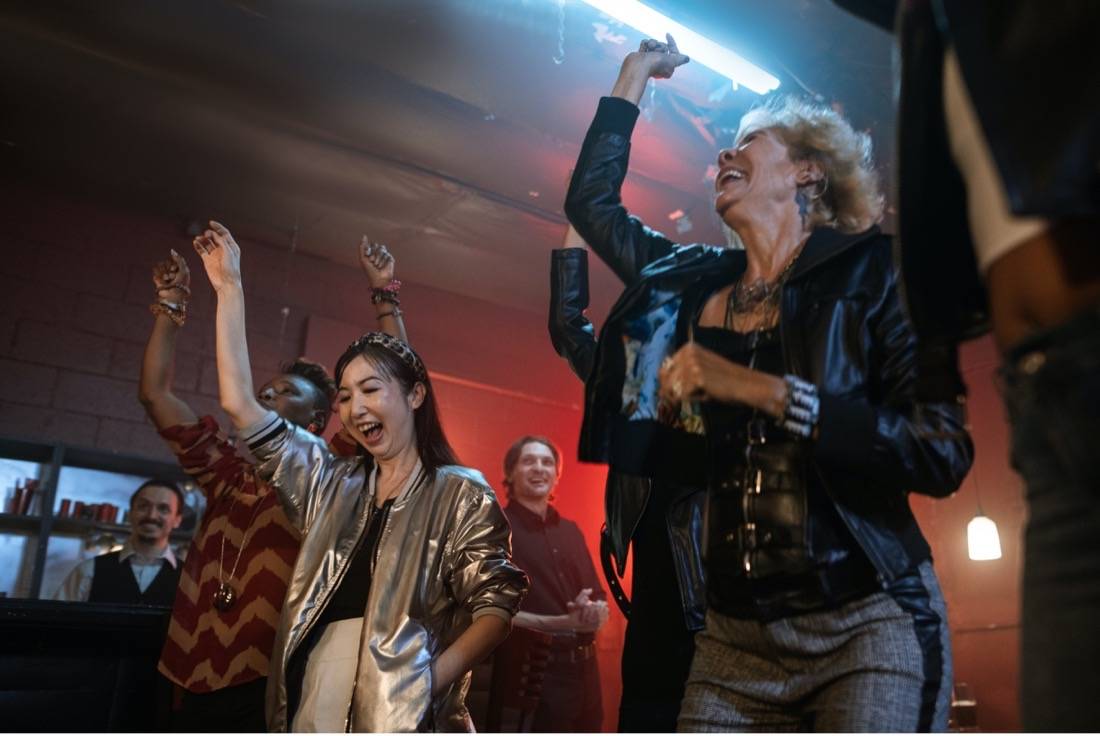 women dancing in club