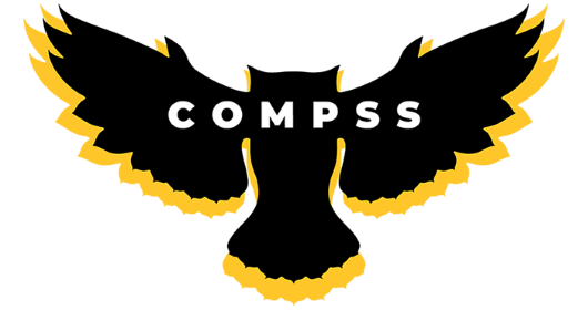 COMPSS logo with stylized golden eagle wings.