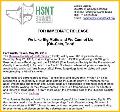 This image of a press release was found by following the “Newsroom” link from hsnt.org. The release discusses a partnership with several organizations.