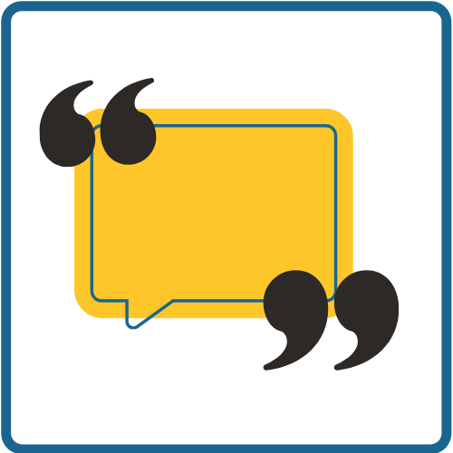 Yellow text box with black quotations