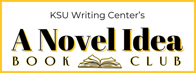 A logo for the writing centers club A Novel Idea book club